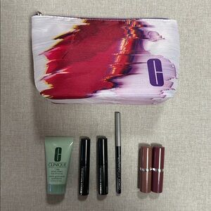 Clinique Makeup Set with Mascara Eyeliner Lipsticks Skincare NEW